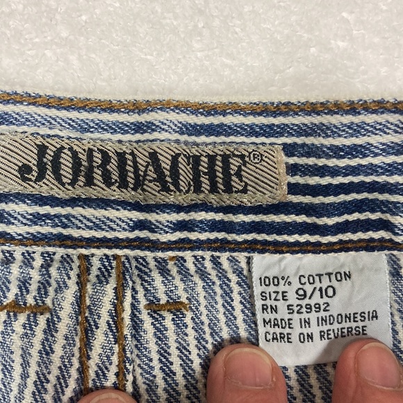 Vintage jordache acid washed distressed high waisted engineer stripe shorts 9/10 - Picture 8 of 9